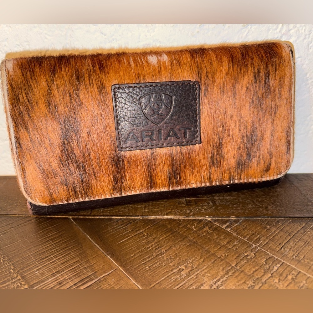 Ariat Tan and Brown Leather Wallet